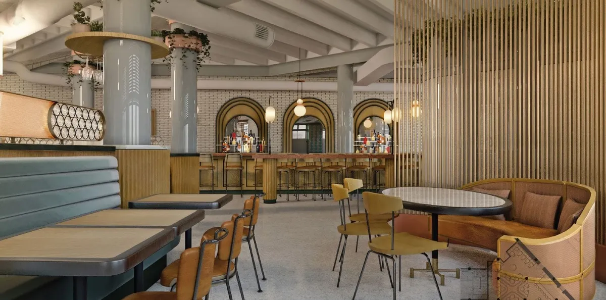 Main Dining Room, looking at dining counter, Bottleworks, Indianapolis