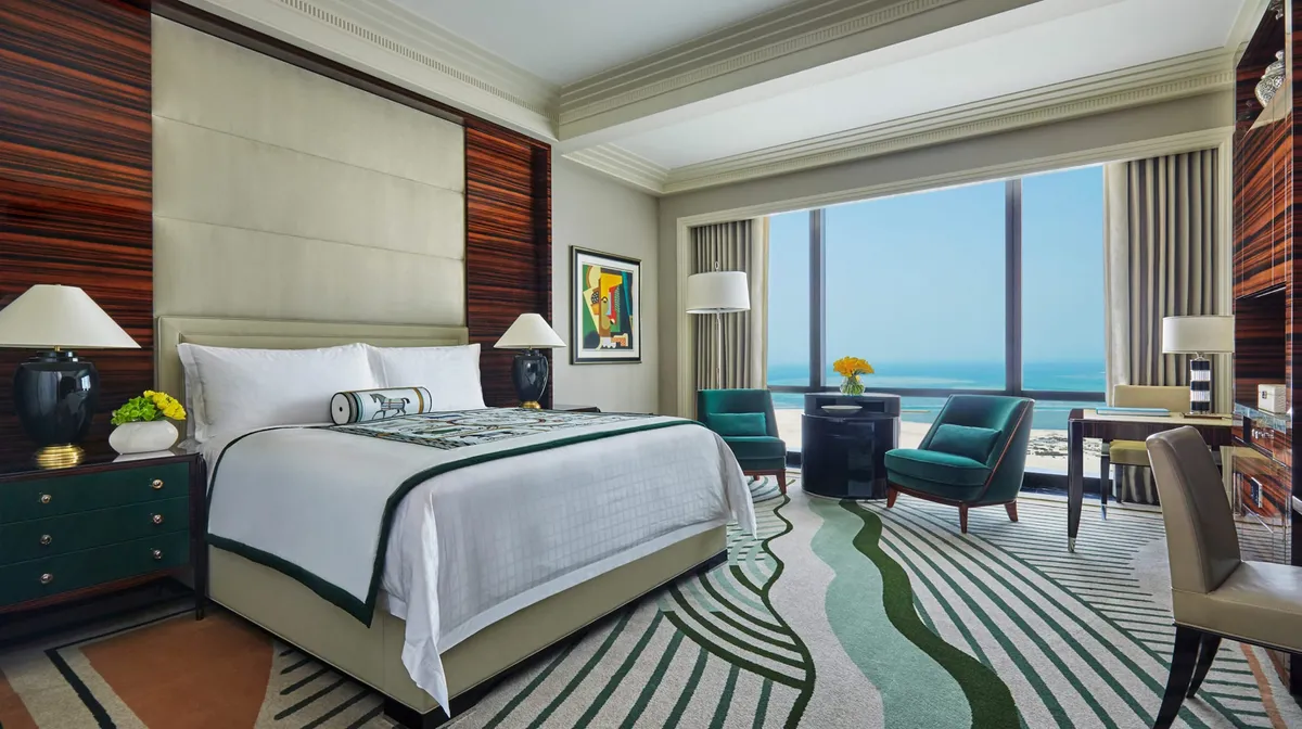 Typical Guestroom, Green Scheme at Four Seasons Hotel Bahrain Bay