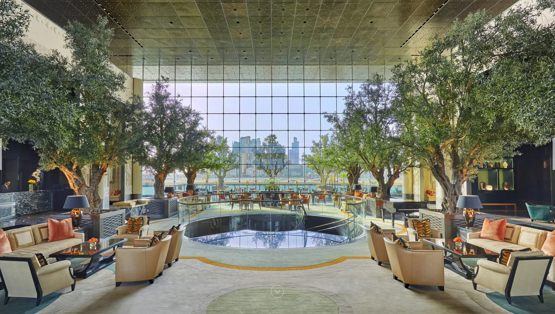 Lobby Lounge and Restaurant, day view at Four Seasons Hotel Bahrain Bay