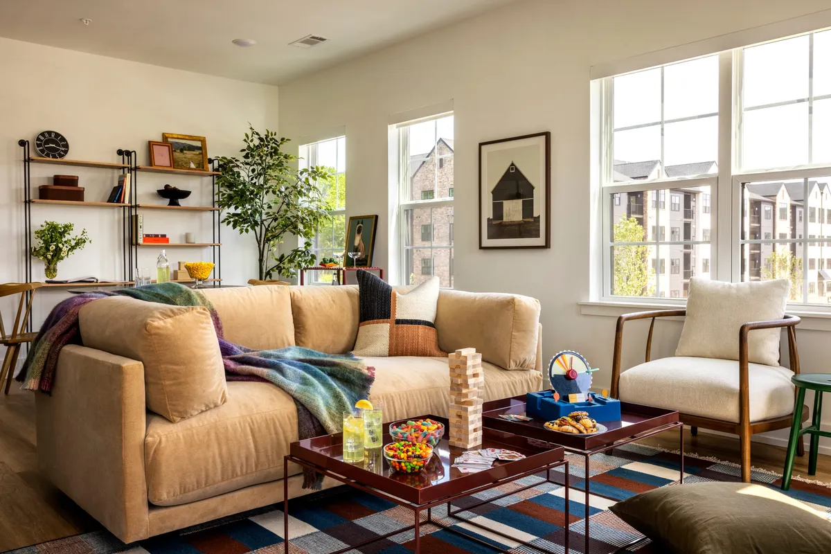 2BR Model Residence, Living Room at Hopewell, New Jersey
