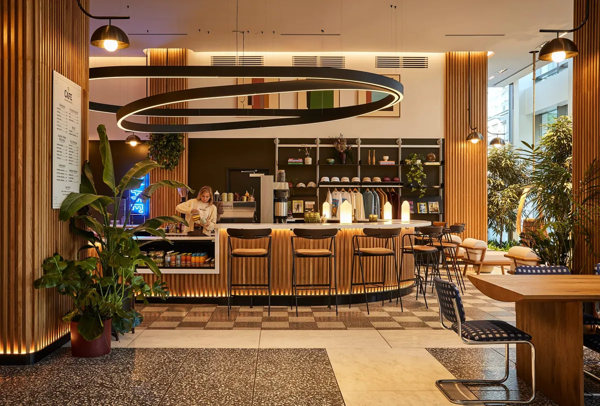 Lobby Cafe Counter at Journal Squared Tower 3, Jersey City