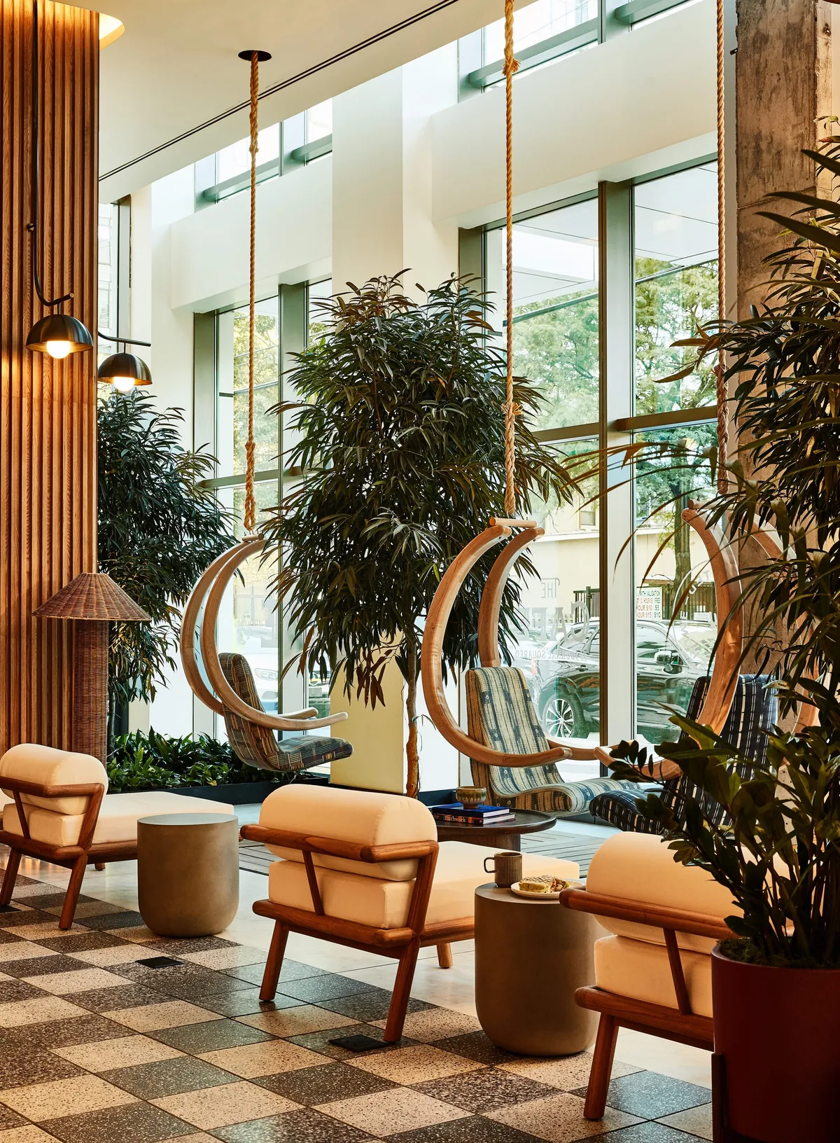 Lobby Cafe Lounge, sidewalk seating at Journal Squared Tower 3, Jersey City