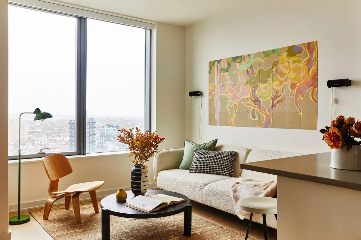 1BR Living Room at Journal Squared Tower 3, Jersey City