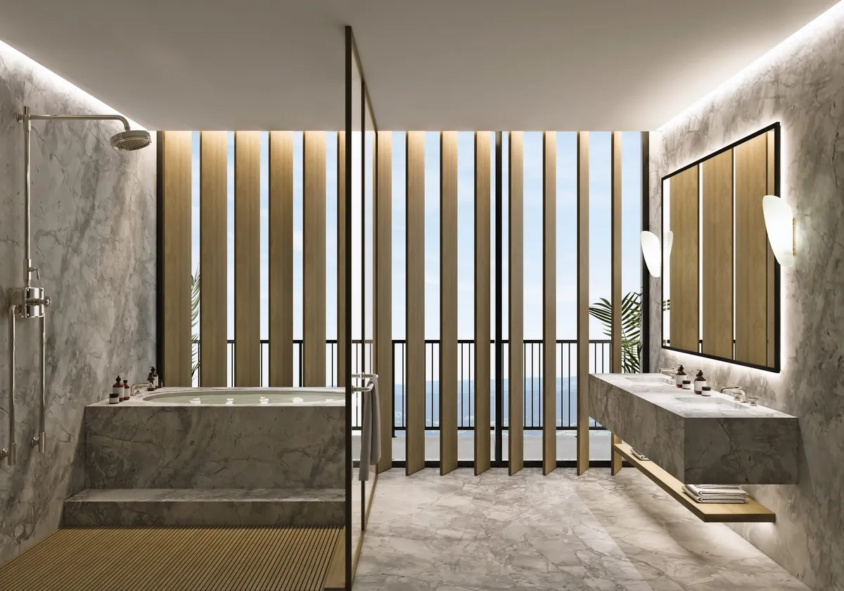 Model Suite Bathroom at The Tampa EDITION