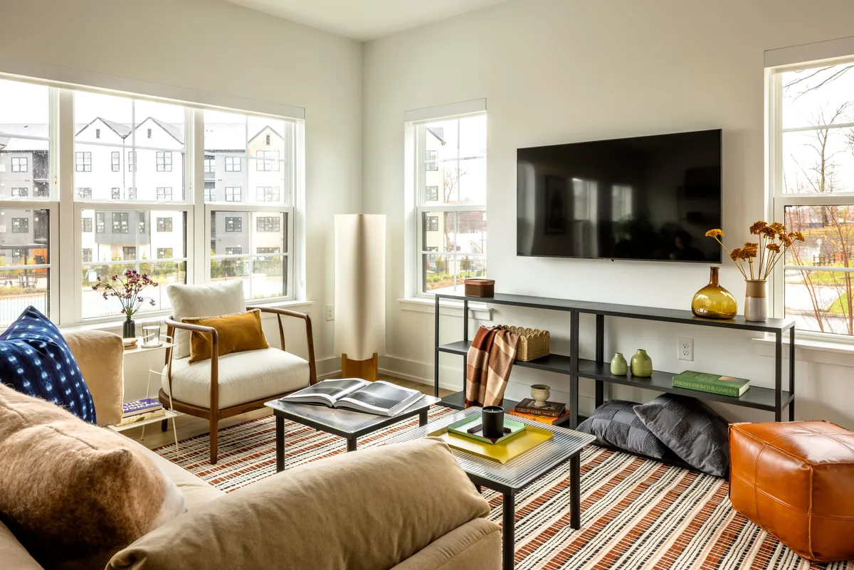Model Residence, Living Room at Valley View, East Hanover