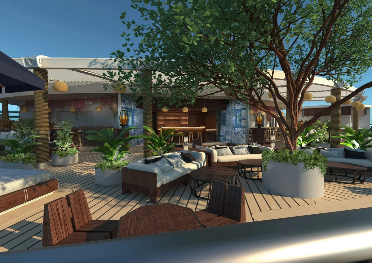 The Dock, bar terrace aboard the Scarlet Lady