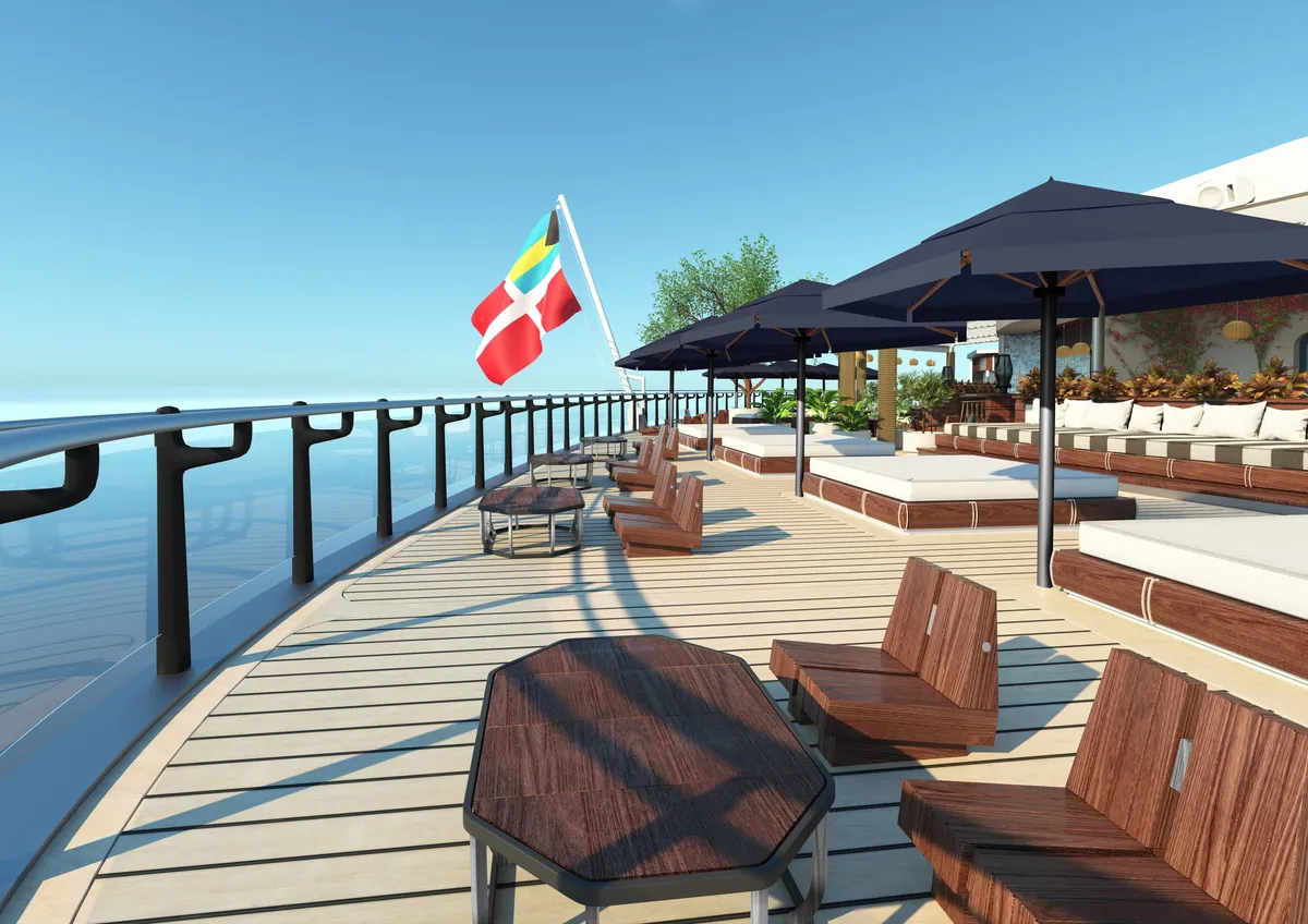 The Dock, sun deck aboard the Scarlet Lady