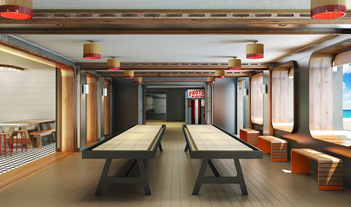 The Social Club, games room aboard the Scarlet Lady