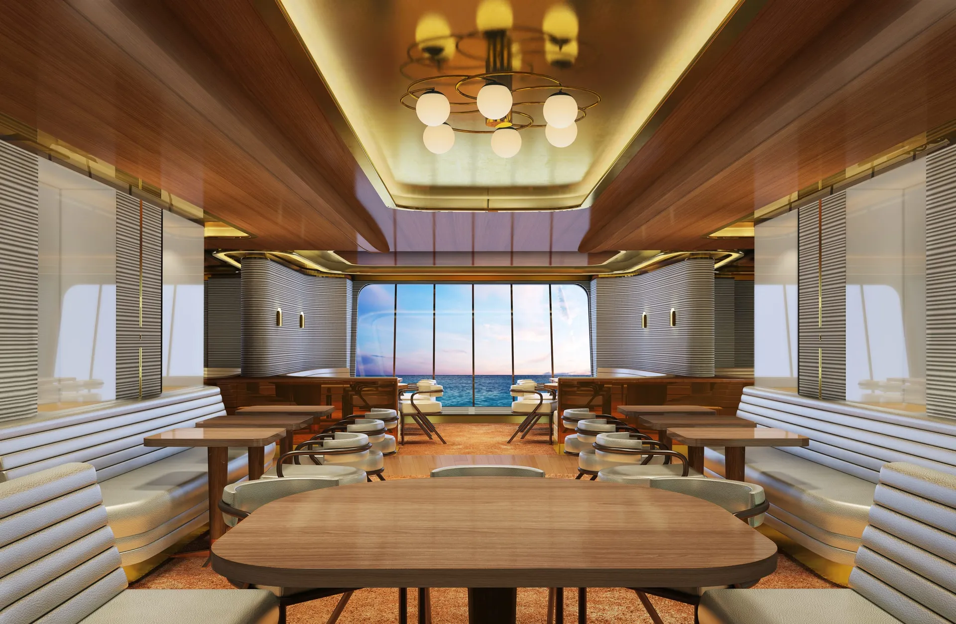 The Wake, main dining room aboard the Scarlet Lady